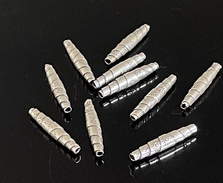 KS-016 Thai karen hill tribe handmade silver 4 wrap tube bead