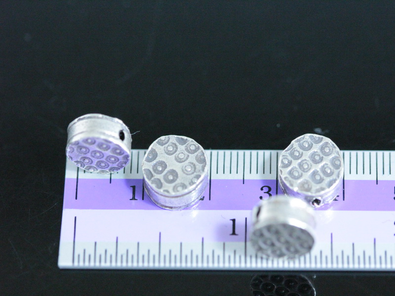 KB-005 Thai karen hill tribe handmade silver 4 round puffy bead