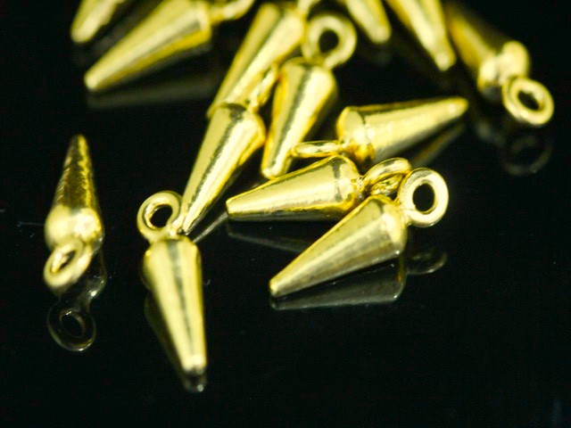 KG-055 Thai karen hill tribe silver 4 gold vermeil funnel shape charms