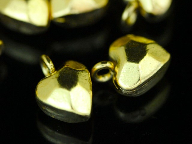 KG-330 Thai karen hill tribe silver 3 gold vermeil heart charm