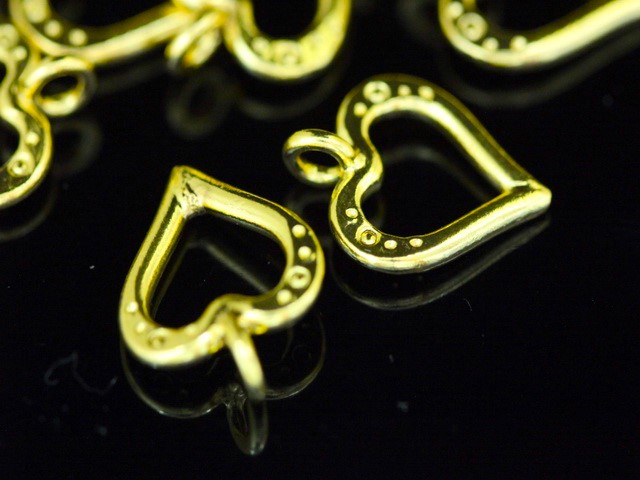 KG-361 Thai karen hill tribe silver 4 gold vermeil fancy heart charm