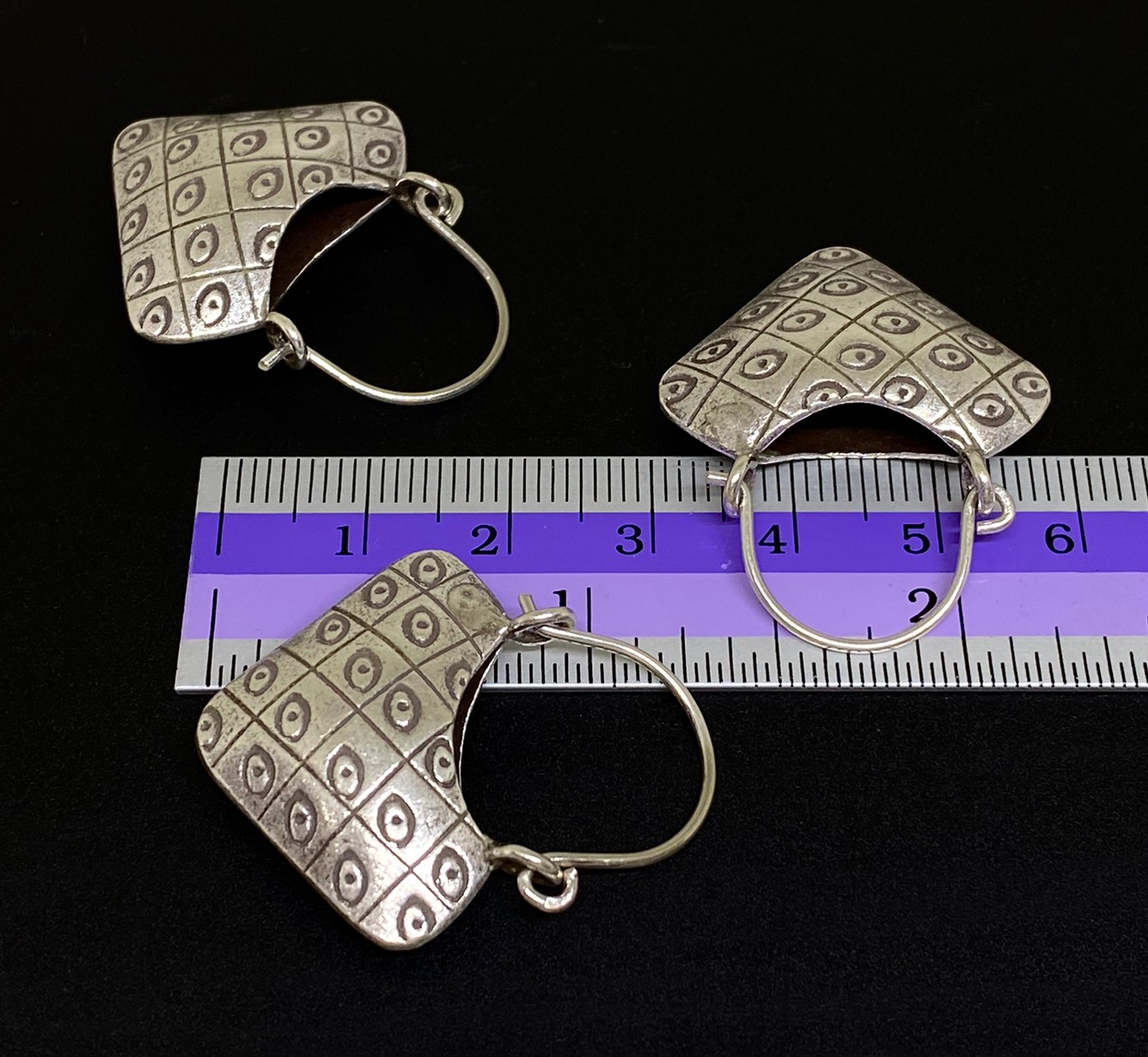 6KH-005 Thai karen hill tribes handmade silver pair earring