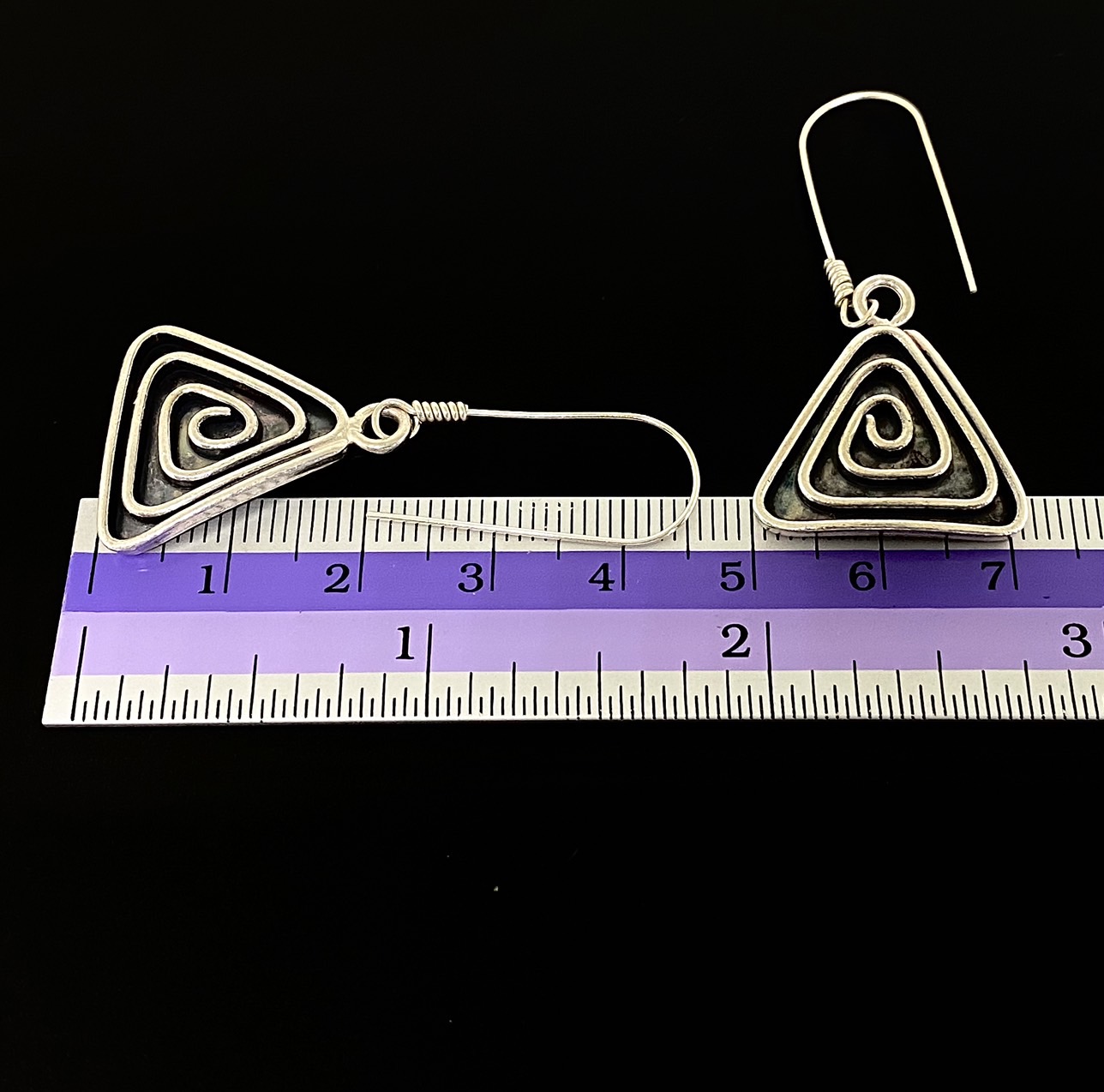 6KH-043 Thai karen hill tribes handmade silver pair earring