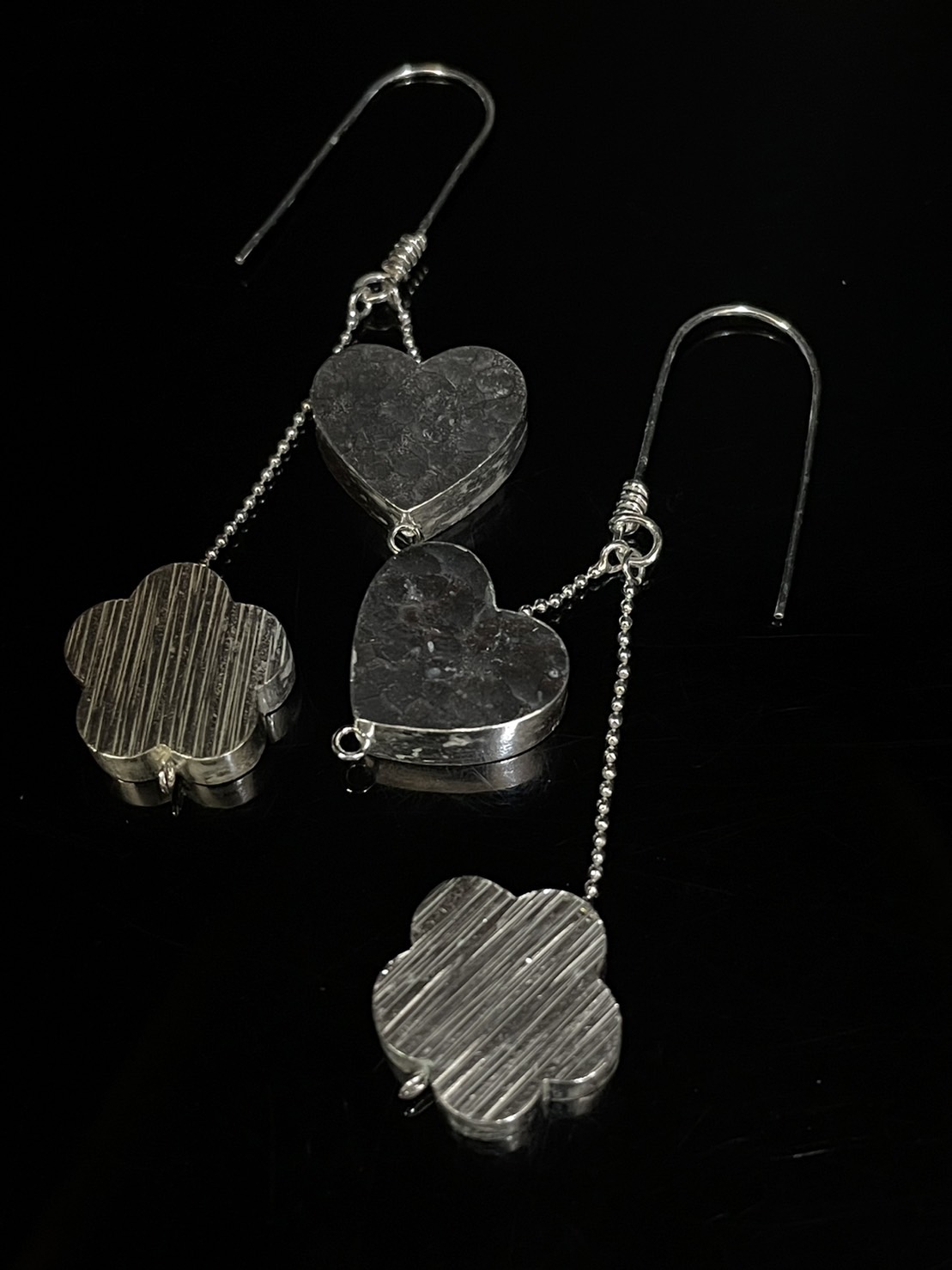 6KH-046 Thai karen hill tribes handmade silver pair earring