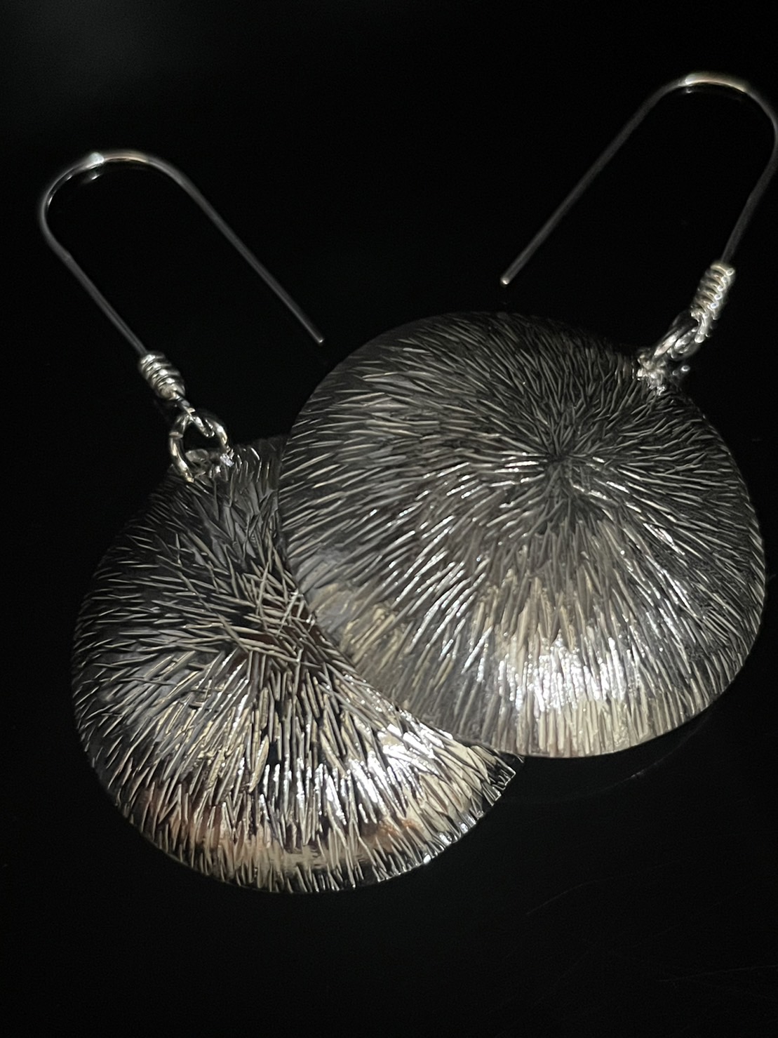 6KH-050 Thai karen hill tribes handmade silver pair Large earring