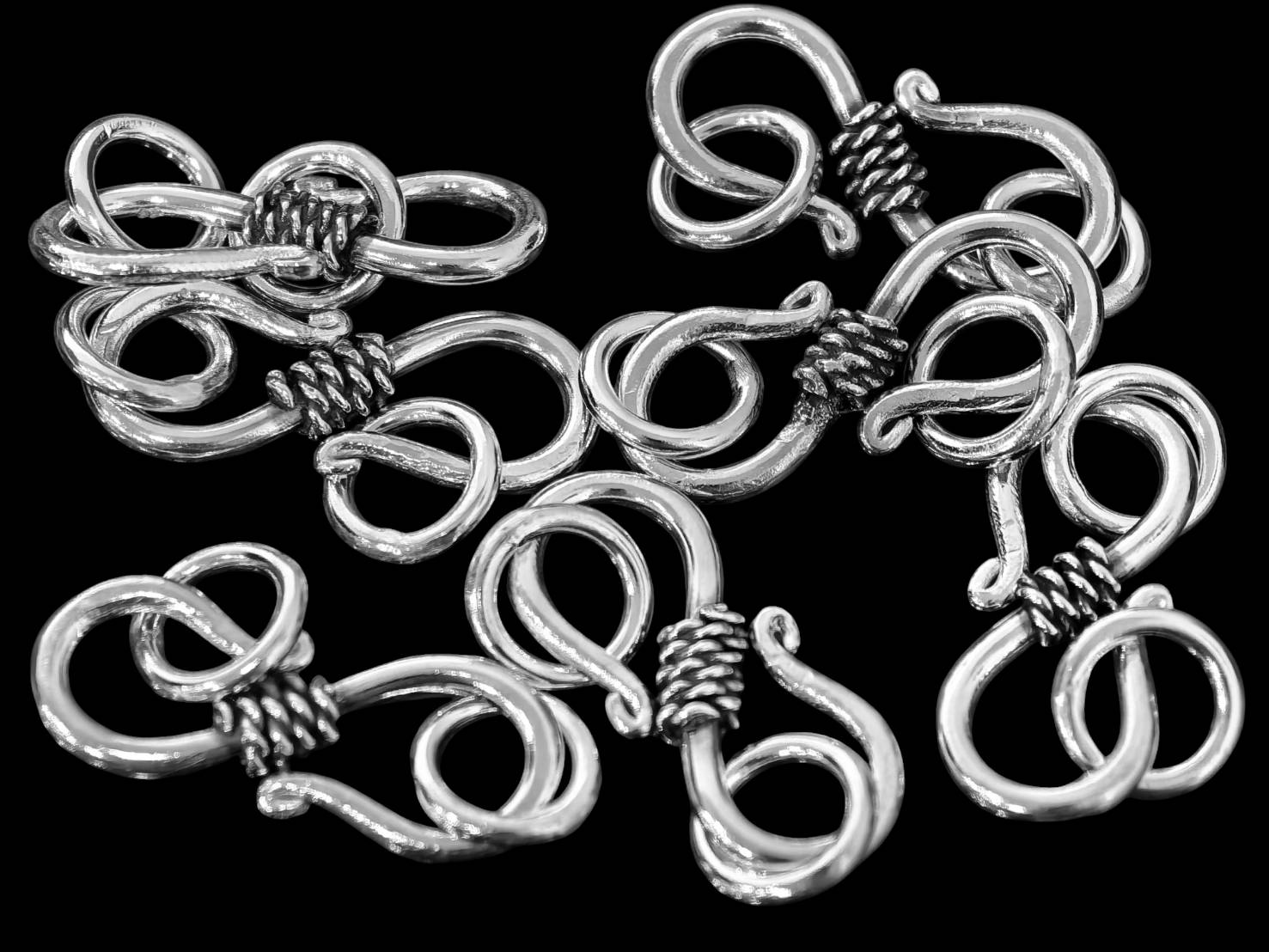 KA-045 Thai karen hill tribe handmade silver 3 tribesman styles S. clasp