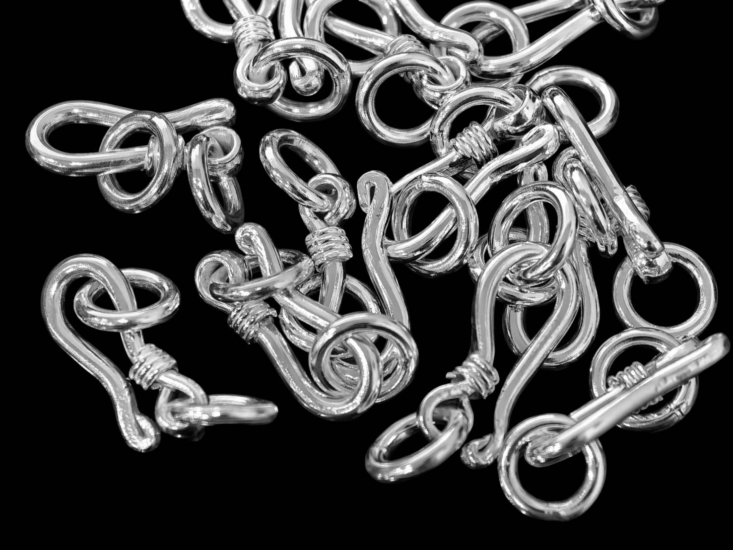 KA-047 Thai karen hill tribe handmade silver 4 tribesman style clasp