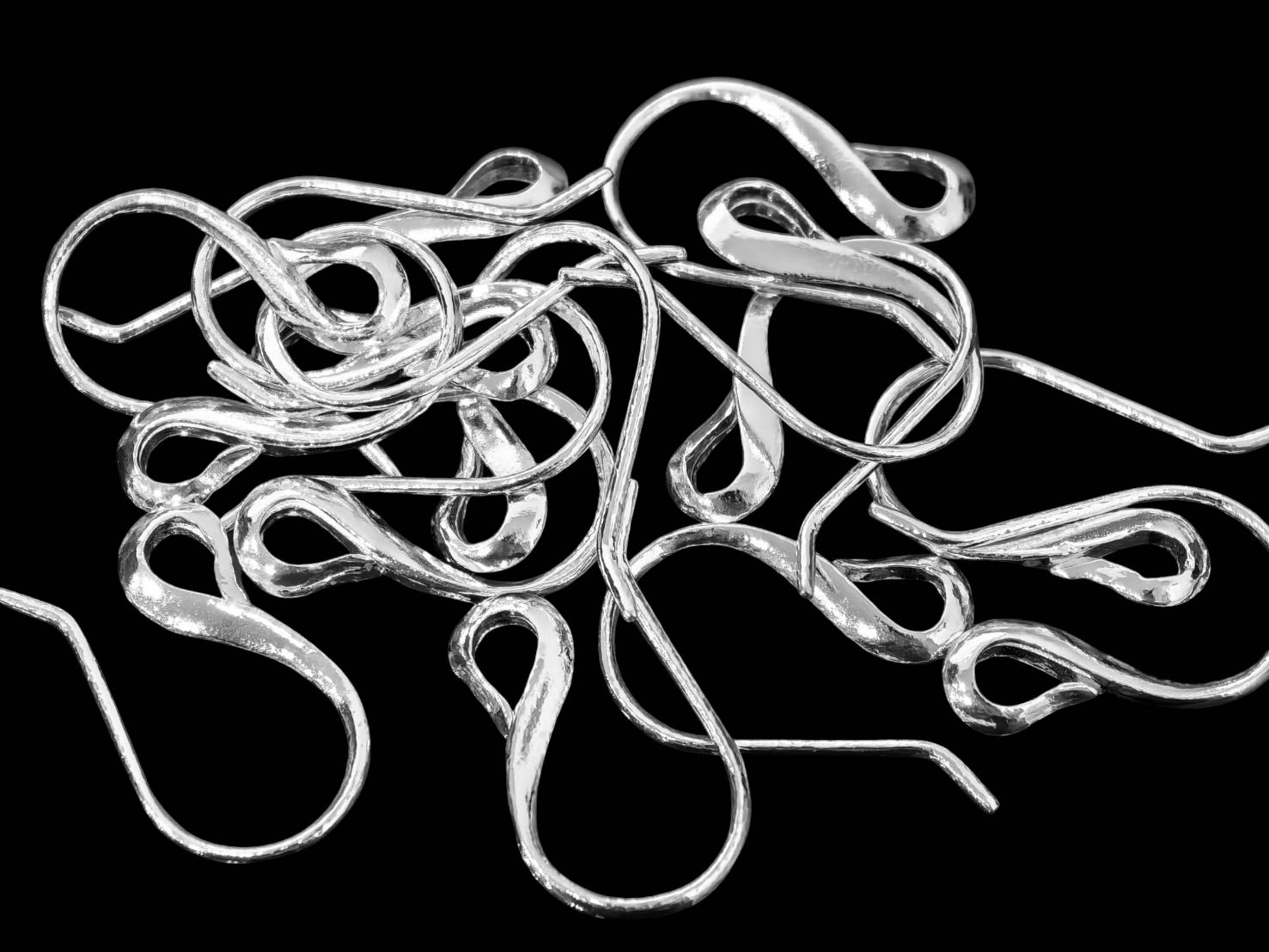 KA-116 Thai karen hill tribe handmade silver white 6 earring post hook