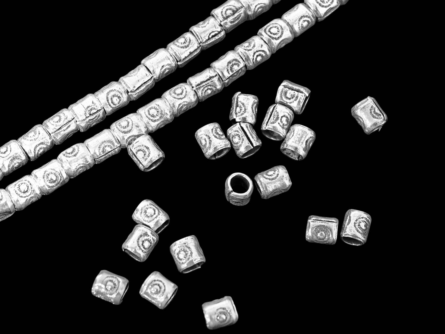 KD-021 thai karen hill tribe silver 50 fancy bead