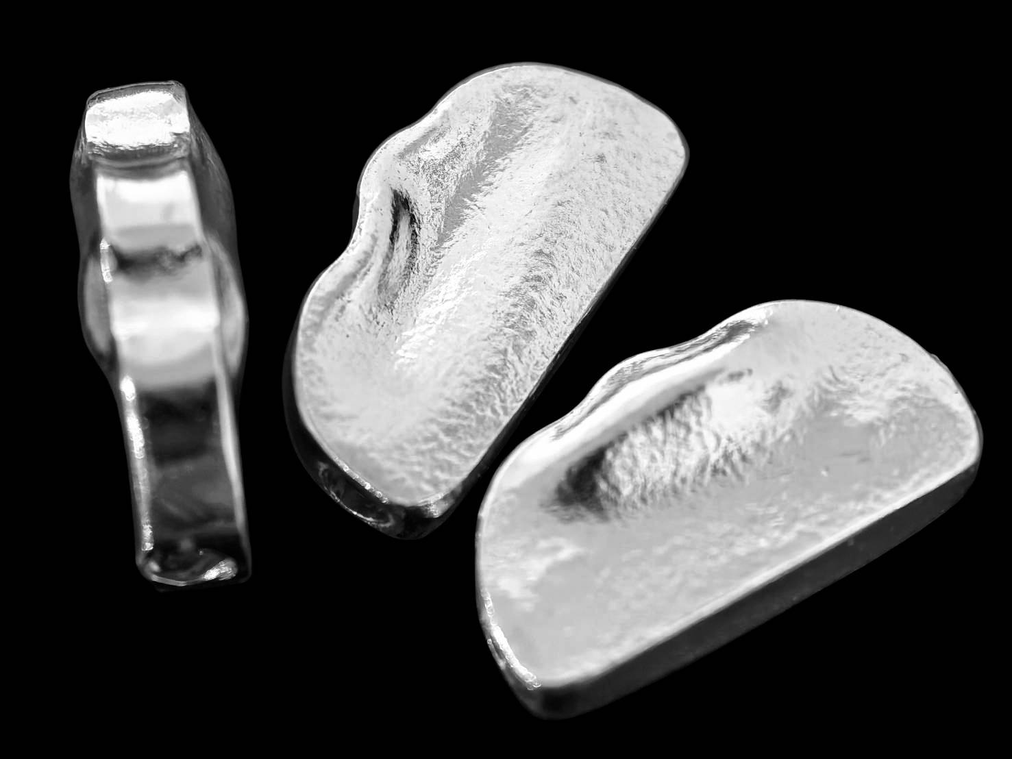 KI-041 Thai karen hill tribe handmade silver 4 rough nugget shape bead