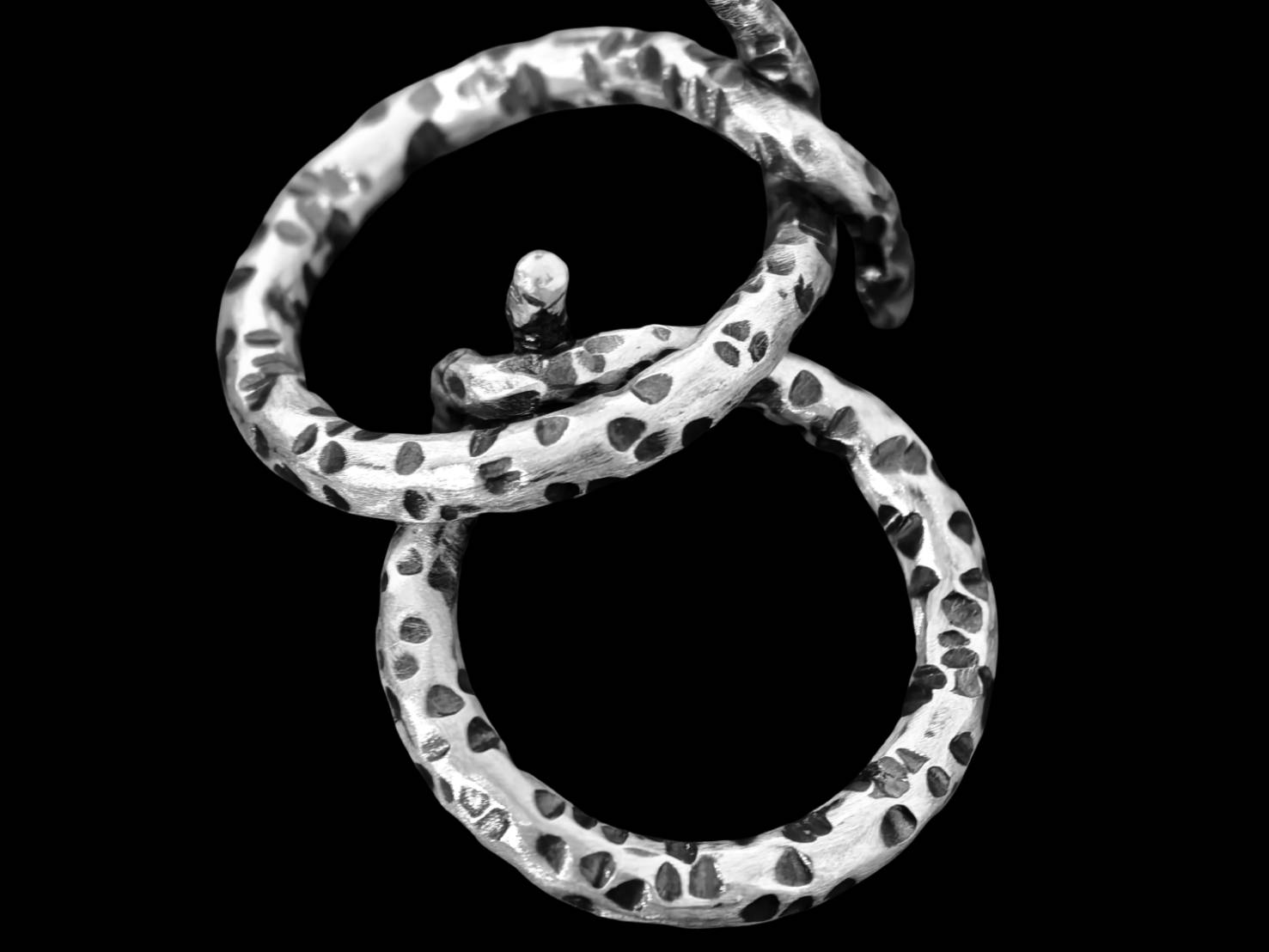 KY-002 thai karen hill tribe handmade silver black & white ring