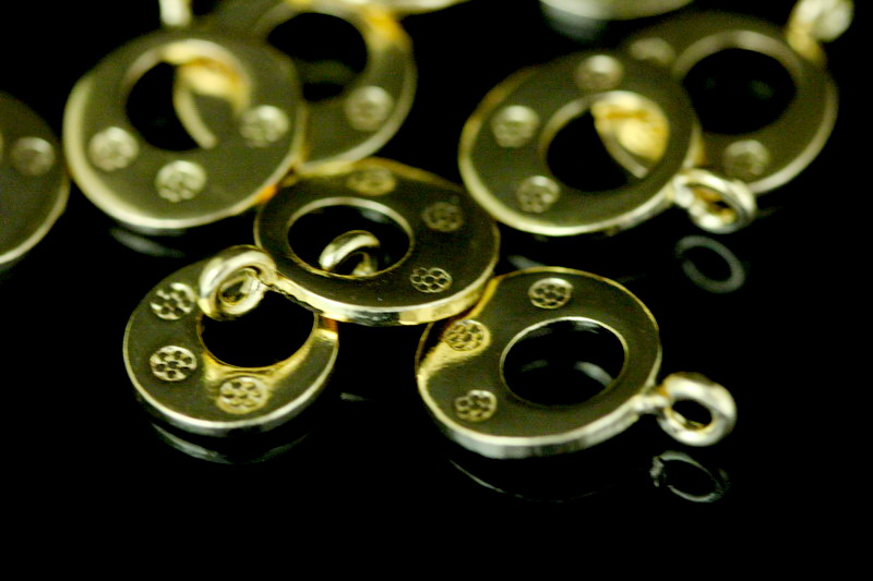 KG-619 Thai karen hill tribe silver 4 gold vermeil crescent charm