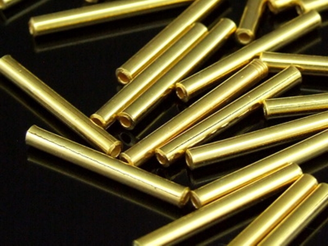 KG-279 24K gold vermeil 20 thai karen hill tribes handmade silver straight tube bead