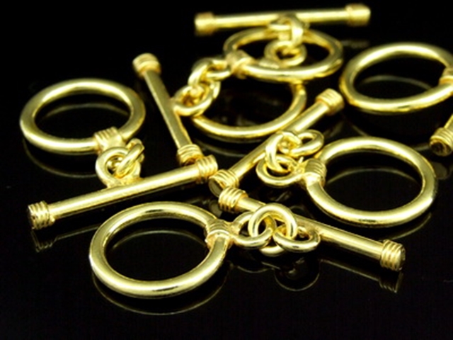 KG-282 24K gold vermeil 3 thai karen hill tribes handmade silver round toggle