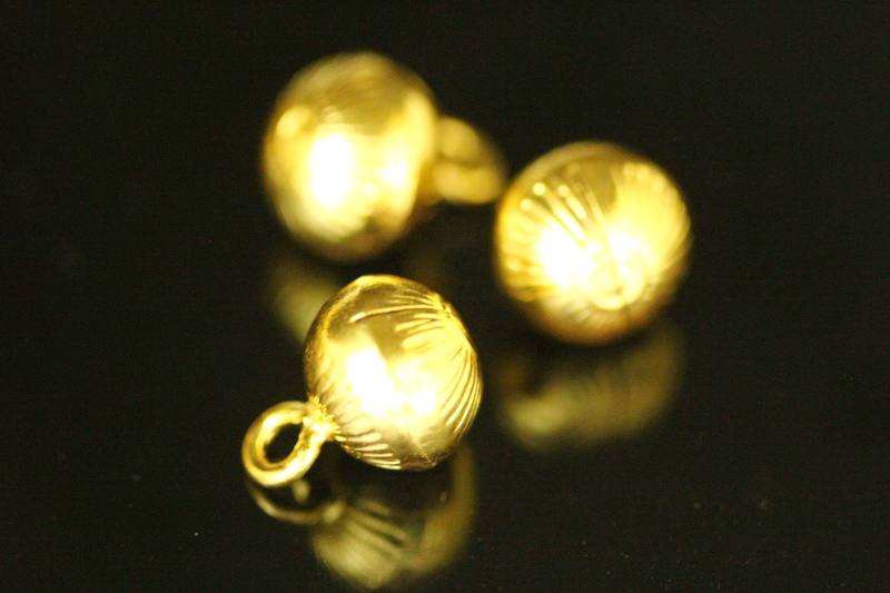 KG-608 24K gold vermeil thai karen hill silver 4 fancy round ball bell charm