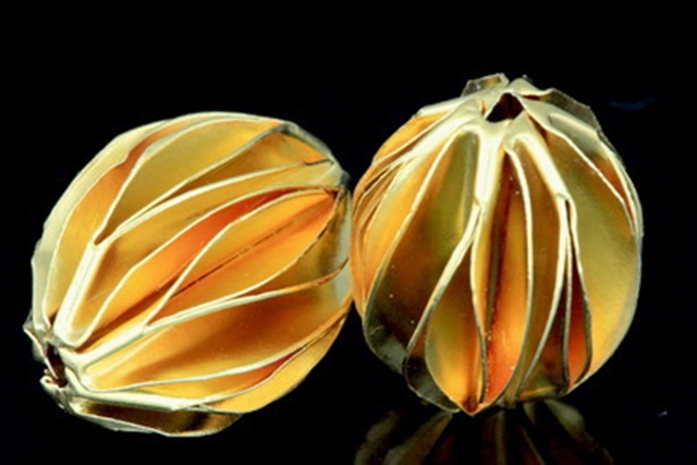 KG-521 24K gold vermeil Karen hill tribe handmade silver 1 michelia flower 