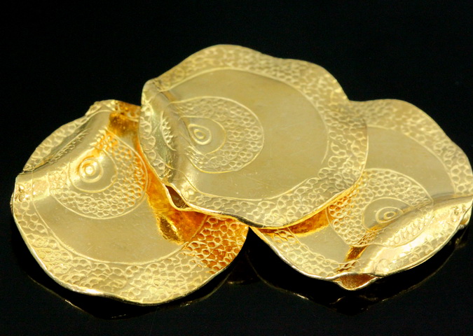 KG-169 Thai karen hill tribes silver 1 gold vermeil tribesman style bead