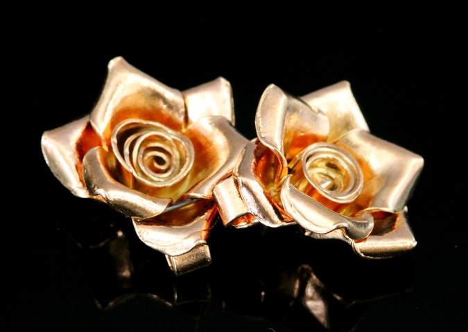 KZ-242 Thai karen hill tribe handmade silver 1 rose gold vermeil medium wild rose charm