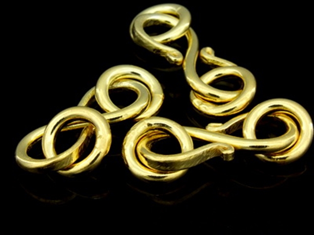 KG-416 24K gold vermeil thai karen hill tribe handmade silver 2 Round wire S. clasp