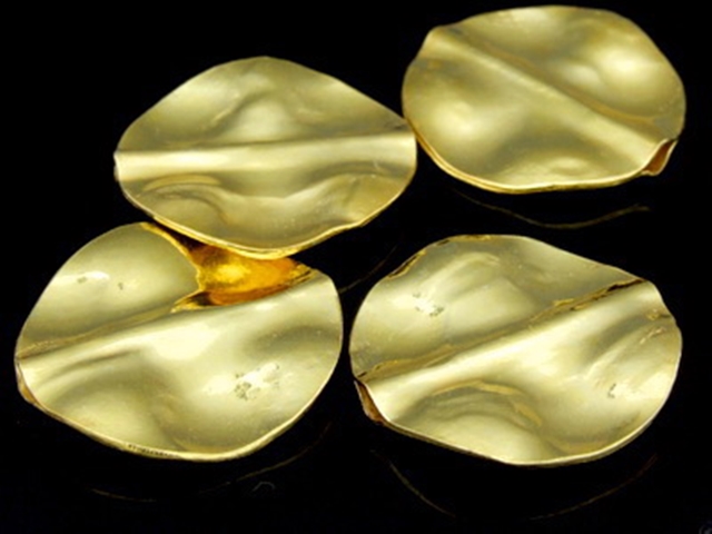 KG-437 24K gold vermeil Karen hill tribe handmade silver 1 round curve bead