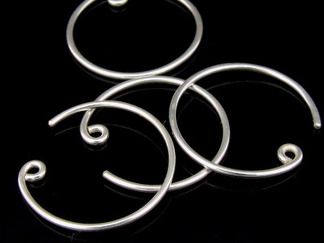 KA-020 Thai karen hill tribe handmade silver white 8 earring post hook