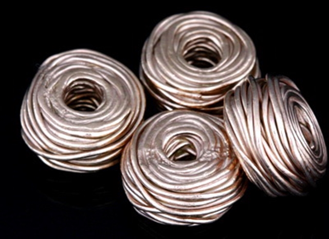 KZ-217 24K rose gold vermeil thai karen hill tribe handmade silver 1 wire erap bead 