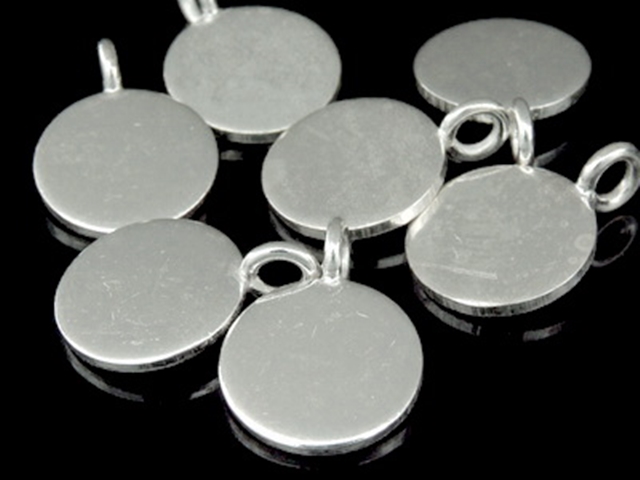 3KH-021 Thai karen hill tribe handmade silver 3 plain disc charm