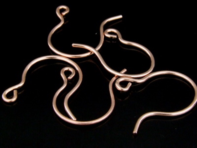 KZ-165 24K rose gold vermeil thai karen hill tribe handmade silver 6 earring wire hook