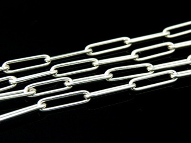 KL-038 Thai karen hill tribe handmade silver 24 Inches plain link chain 20 gauge