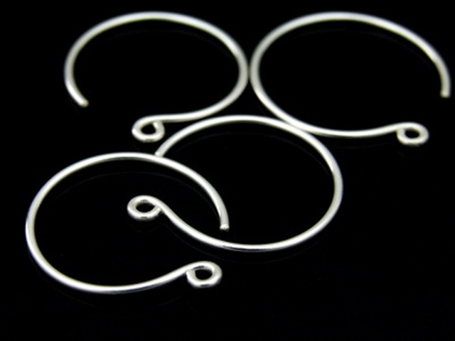 KA-025 Thai karen hill tribe handmade silver white 8 earring post hook