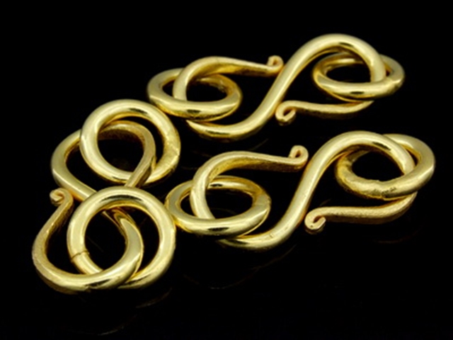 KG-415 24K thai karen hill tribe handmade silver gold vermeil 1 Round wire S. clasp