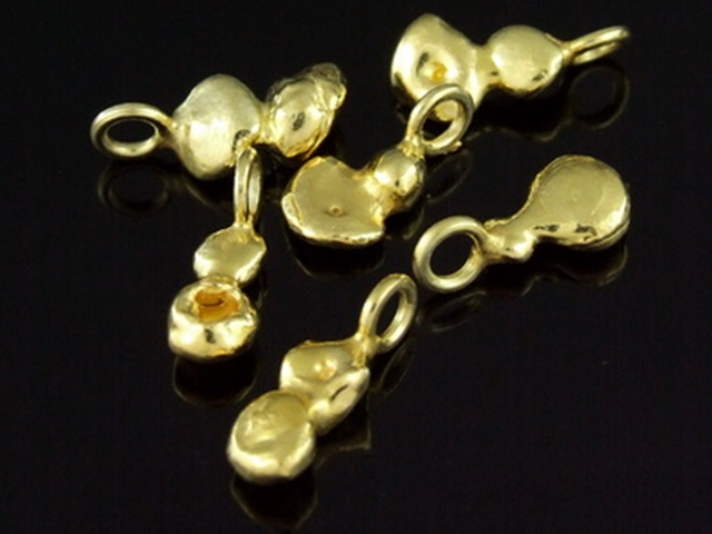 KG-070 24K gold vermeil 2 thai karen hill tribes handmade silver twin ball charm