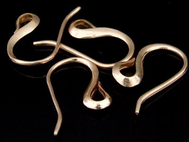 KZ-189 24K rose gold vermeil thai karen hill tribe handmade silver 6 earring wire hook