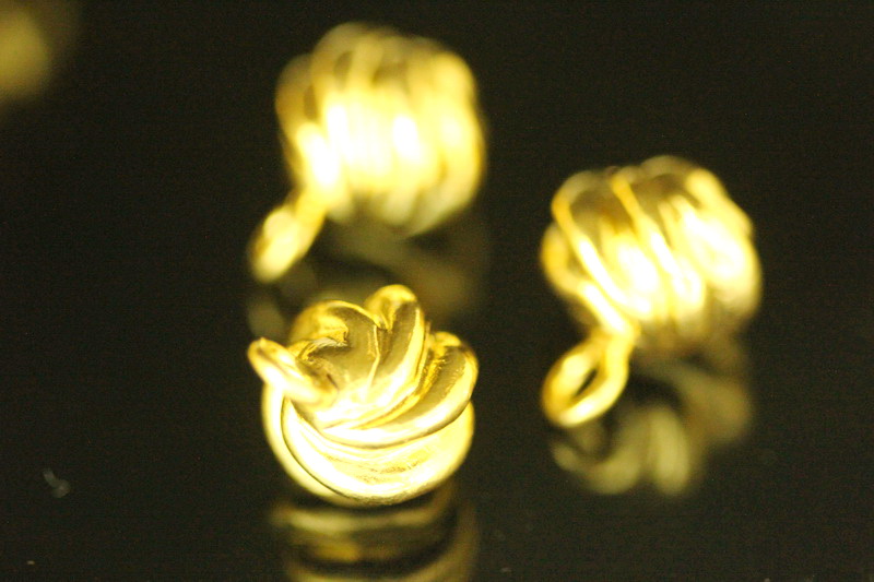 KG-612 24K gold vermeil thai karen hill silver 4 michelia round shape charms