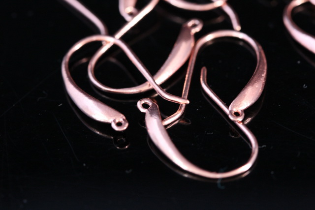 KZ-255 thai karen hill tribe handmade silver 4 rose gold vermeil tear drop earring hook