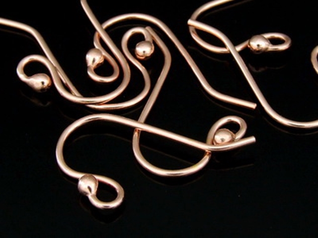 KZ-152 24K rose gold vermeil thai karen hill tribe handmade silver 10 Dot end earring hook