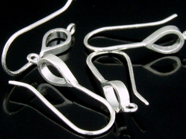 KA-120 Thai karen hill tribes handmade over silver pair teardrop earring hook