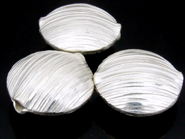 KF-002 Thai karen hill tribe handmade silver 1 small scratch round puffy bead