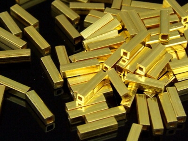 KG-186 24K gold vermeil 20 thai karen hill tribes handmade silver plain square tube bead