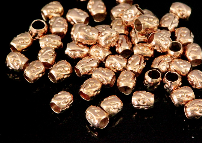 KZ-251 Thai karen hill tribe handmade silver 50 rose gold vermeil small seed bead