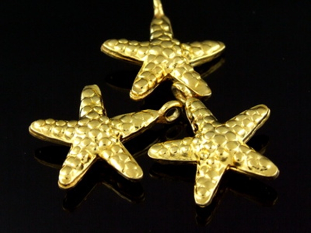 KG-099 24K gold vermeil Karen hill tribe handmade silver 1 starfish charm