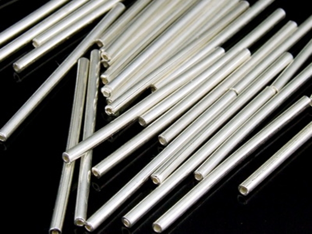 KC-012 Thai karen hill tribe handmade silver 25 plain straight tube bead