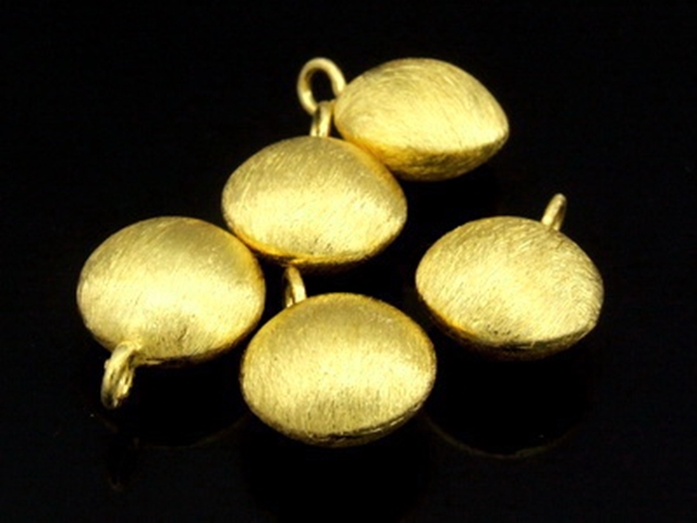 KG-455 24K gold vermeil Karen hill tribe handmade silver 2 bruhs puffy round charm