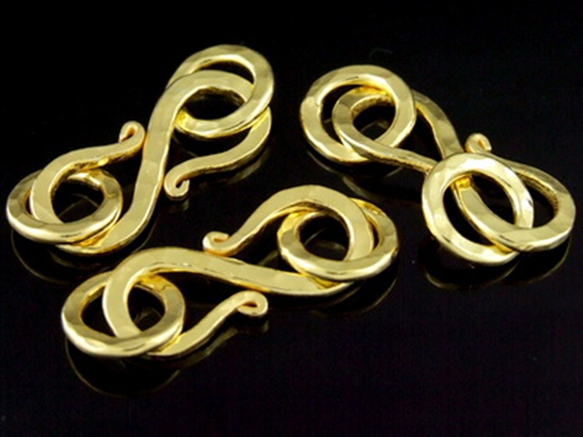 KG-097 24K gold vermeil thai Karen hill tribe handmade silver 1 huge hamered round S. clasp