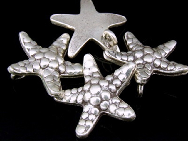 1KH-002 Thai karen hill tribe handmade silver 1 medium starfish charm