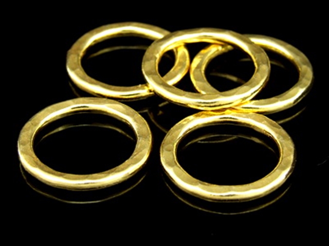 KG-274 24K gold vermeil 3 thai karen hill tribes handmade silver medium hammered hoop