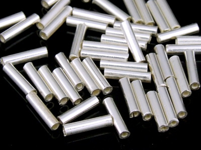 KL-001 Thai karen hill tribes handmade silver 100 plain straight tube bead 