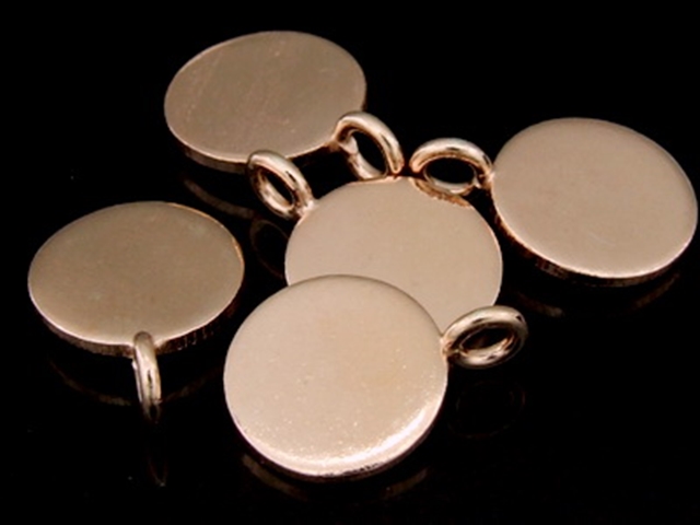 KZ-137 24K rose gold vermeil thai karen hill tribe handmade silver 3 smooth disc charm 