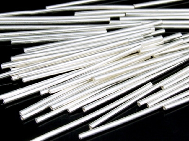 KC-038 Thai karen hill tribe handmade silver 30 plain round tube bead