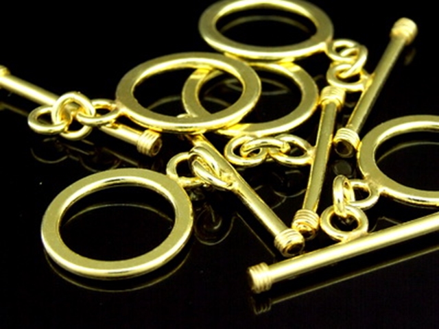 KG-287 24K gold vermeil 3 thai karen hill tribes handmade silver plain round toggle